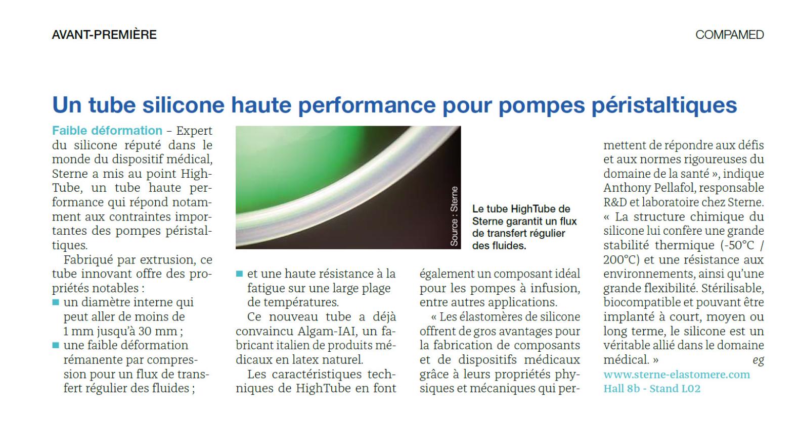 Un tube silicone haute performance pour les pompes péristaltiques